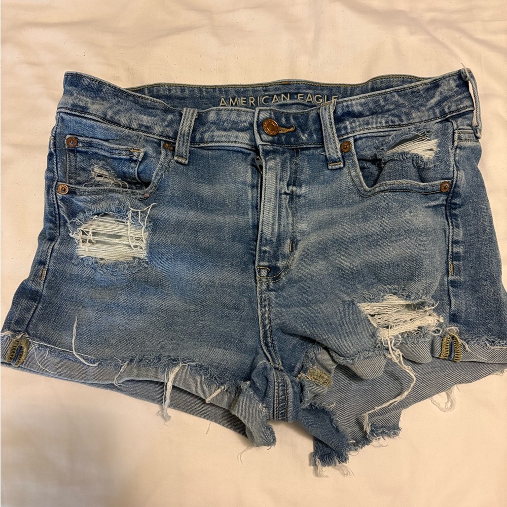 American Eagle Outfitters Ripped Blue Jean Shorts